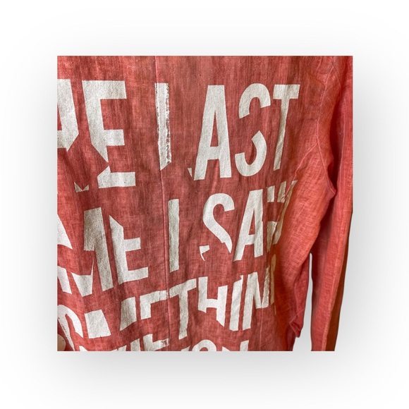 Made in Italy ❤︎︎ Trendy Graffiti Print Waterfall Jacket ❤︎︎ Red Orange S M L - Picture 11 of 16